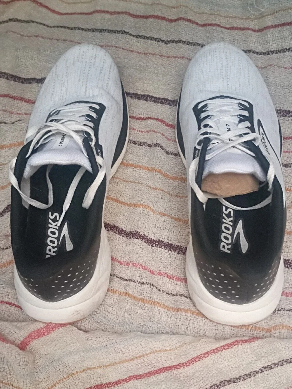 Brooks White and Black Men’s Athletic Running Shoes